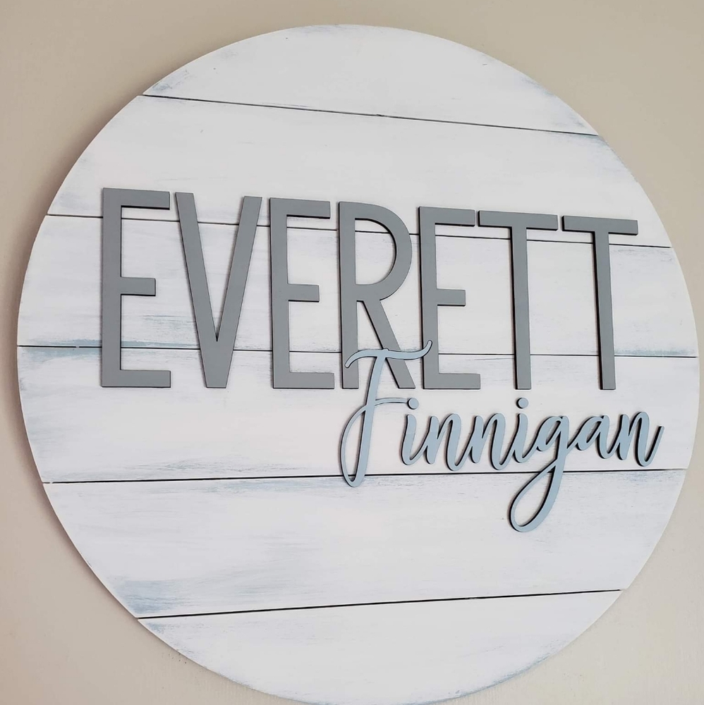 12-30" personalized distressed shiplas nursery sig